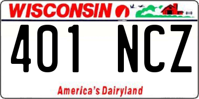 WI license plate 401NCZ