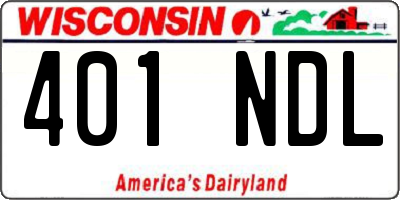 WI license plate 401NDL