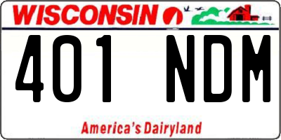 WI license plate 401NDM