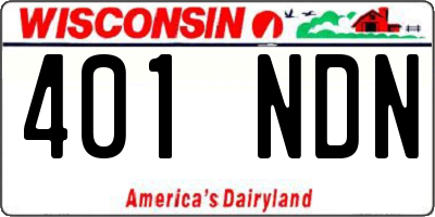 WI license plate 401NDN