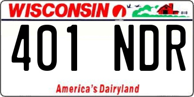 WI license plate 401NDR