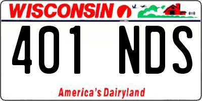 WI license plate 401NDS