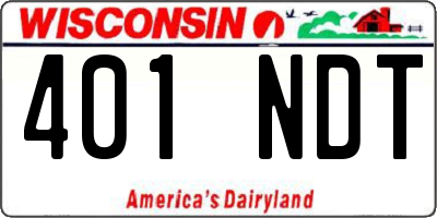 WI license plate 401NDT