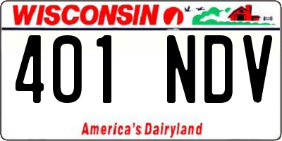 WI license plate 401NDV