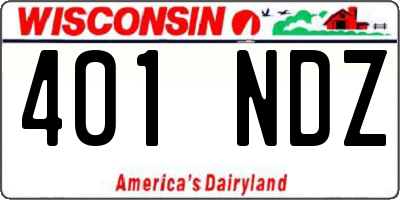 WI license plate 401NDZ