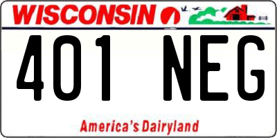 WI license plate 401NEG