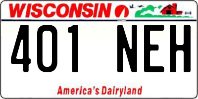 WI license plate 401NEH