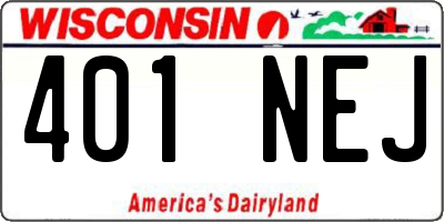 WI license plate 401NEJ