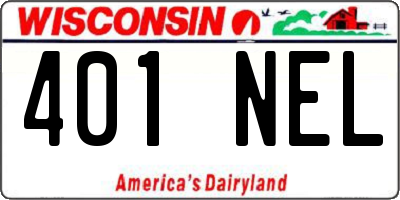 WI license plate 401NEL