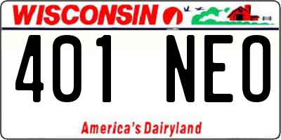 WI license plate 401NEO