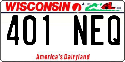 WI license plate 401NEQ