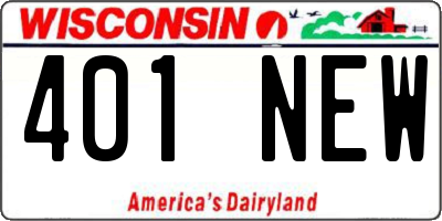 WI license plate 401NEW