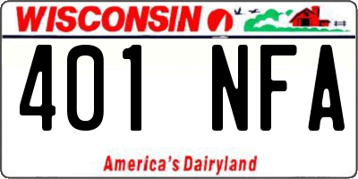 WI license plate 401NFA