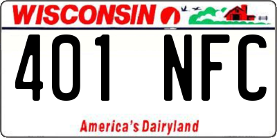 WI license plate 401NFC