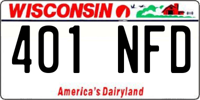 WI license plate 401NFD