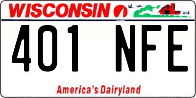 WI license plate 401NFE