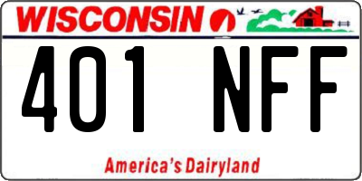 WI license plate 401NFF