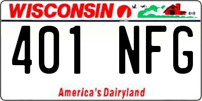 WI license plate 401NFG