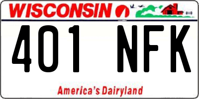 WI license plate 401NFK