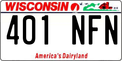 WI license plate 401NFN