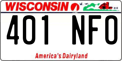 WI license plate 401NFO