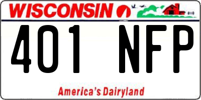 WI license plate 401NFP