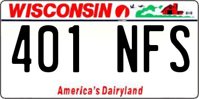 WI license plate 401NFS