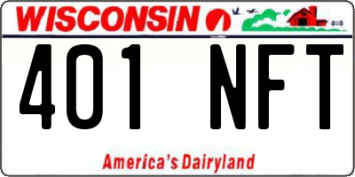 WI license plate 401NFT
