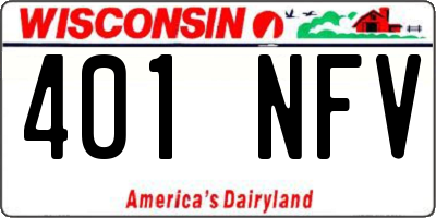 WI license plate 401NFV