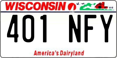 WI license plate 401NFY