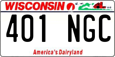 WI license plate 401NGC