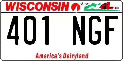 WI license plate 401NGF