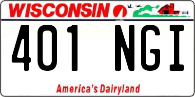 WI license plate 401NGI