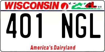 WI license plate 401NGL