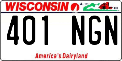 WI license plate 401NGN