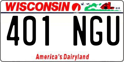 WI license plate 401NGU