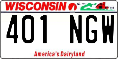 WI license plate 401NGW