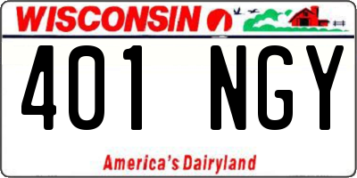 WI license plate 401NGY