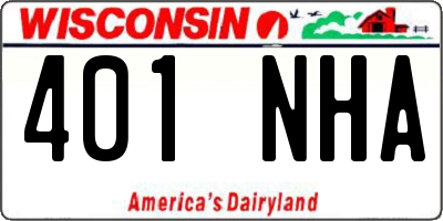 WI license plate 401NHA