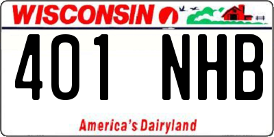 WI license plate 401NHB