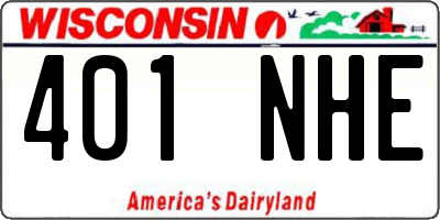 WI license plate 401NHE