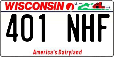 WI license plate 401NHF