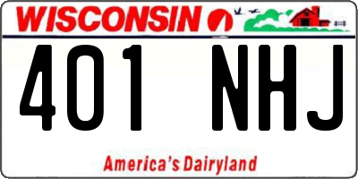 WI license plate 401NHJ