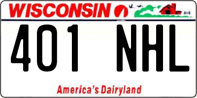 WI license plate 401NHL
