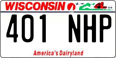 WI license plate 401NHP