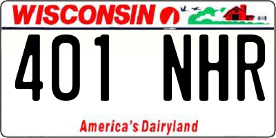 WI license plate 401NHR