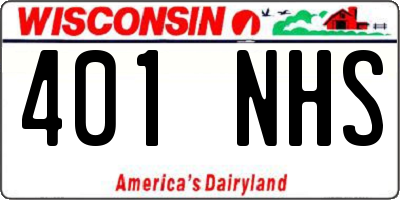 WI license plate 401NHS