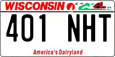 WI license plate 401NHT