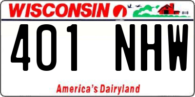 WI license plate 401NHW