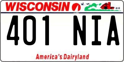 WI license plate 401NIA